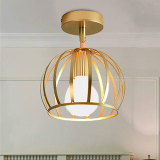 Arisha Globe Art LED Plafonnier Laiton Métal Salon Chambre à coucher