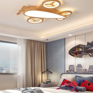 Aria Design LED Plafonnier Avion Moderne Bois/Acrylique Bois/Beige Salon