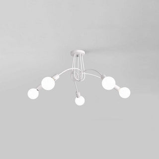 Valentina Lustre Linéaire/Bulle Moderne, Métal, Noir/Blanc/Or, Salon