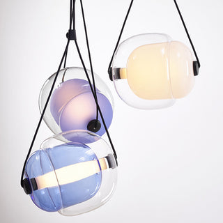 Valentina Design Luminaires Suspensions Bulle Moderne LED Verre Bleu/Jaune/Rose/Blanc Salon/Chambre à Coucher