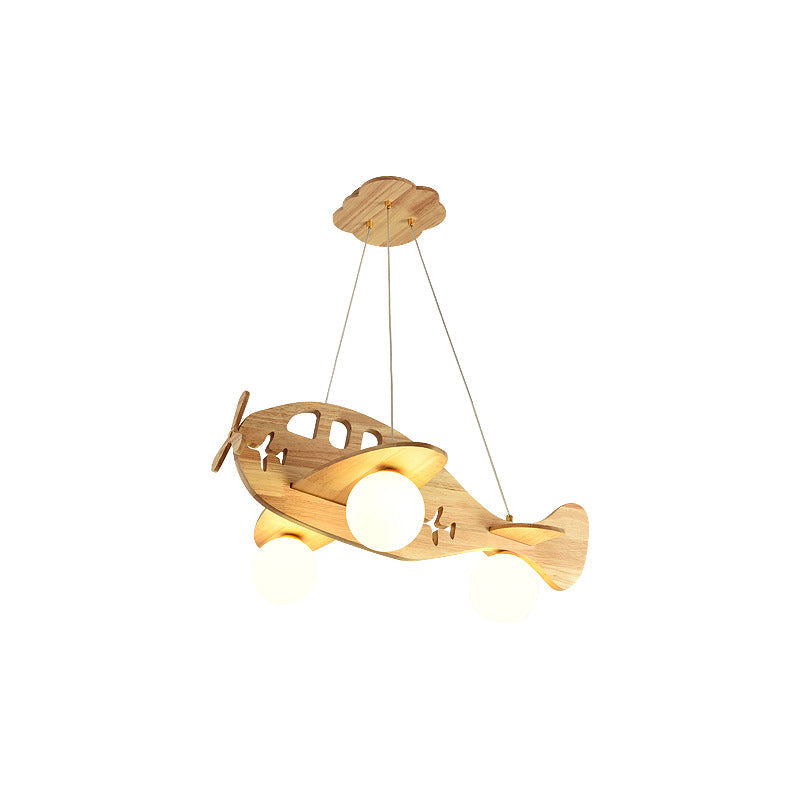 Aria Luminaires Suspension Avion Moderne, Bois, Chambre d'Enfant/Salon