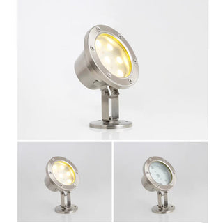 Ray Spot de Bassin Cylindre Moderne, Métal/Verre, Argent, Jardin
