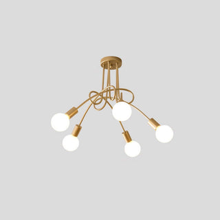 Valentina Lustre Linéaire/Bulle Moderne, Métal, Noir/Blanc/Or, Salon
