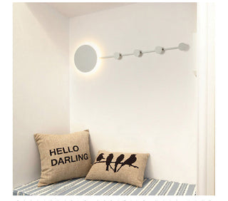 Arisha Porte-manteau Applique Murale Linéaire Moderne, Métal, Noir/Blanc, Chambre