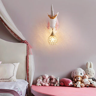 Aria Applique Murale Moderne Licorne/Fraise, Rose/Bleu, Chambre d'enfants