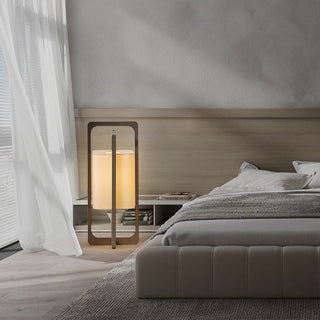 Muto Lampadaire Rectangulaire Moderne, Bois/Tissu, Bois, Salon