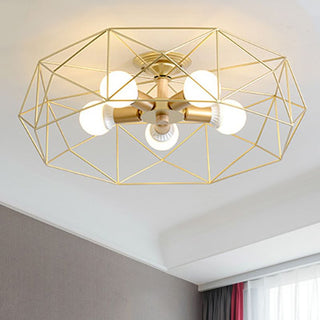 Arisha Moderne LED Plafonnier Doré/Blanc Métal Salon Chambre à coucher