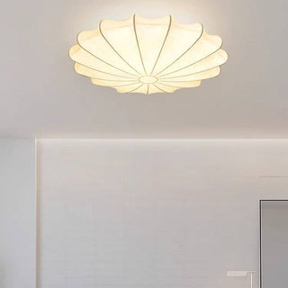 Ritta Ronde Moderne LED Plafonnier Blanc Tissu Salon Chambre à coucher