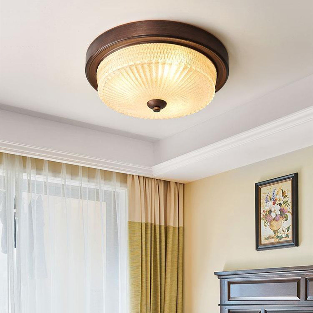 Silva Plafonnier Vintage Rond Verre Chambre à Coucher