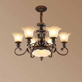 Arisha Rétro Fleur Suspension Métal Verre Salon Chambre à Coucher