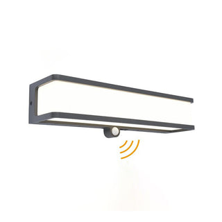 Ray Applique Minimaliste Rectangulaire Moderne, Câble/Solaire, Acrylique, Noir/Blanc, Jardin