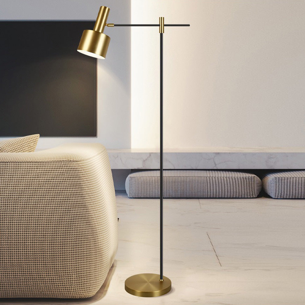 Arisha Design Lampadaire Linéaire Simple Métal Or/Noir Salon/Bureau