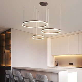 Zorin Suspension Anneau Moderne Métal Noir/Doré/Café Salon-Luire