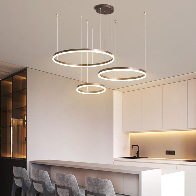 Zorin Suspension Anneau Moderne Métal Noir/Doré/Café Salon-Cielum