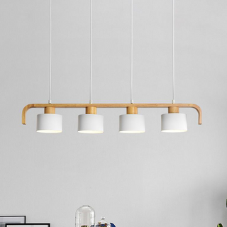 Valentina Moderne Luminaires Suspensions Cylindre Nordique Bambou Blanc/Vert/Gris Chambre à Coucher