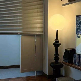 Mira Design Intérieur Lampadaire Colonne Vintage Résine/Verre Noir Salon/Chambre