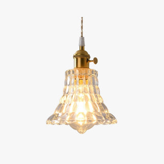 Valentina Luminaires Suspensions Art Deco Floral Vintage Métal/Verre Doré/Clair Salon/Chambre à Coucher