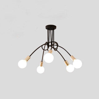 Valentina Lustre Linéaire/Bulle Moderne, Métal, Noir/Blanc/Or, Salon