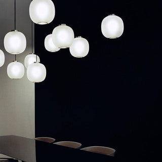 Valentina Design Luminaires Suspensions Globe Moderne Métal/Verre Gris Fumé/Blanc Sablonneux Salon
