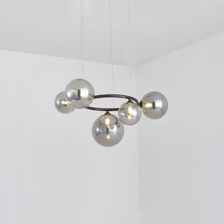 Valentina Luminaires Suspensions Anneau Moderne Métal/Verre Noir/Blanc/Gris/Doré Chambre à Coucher