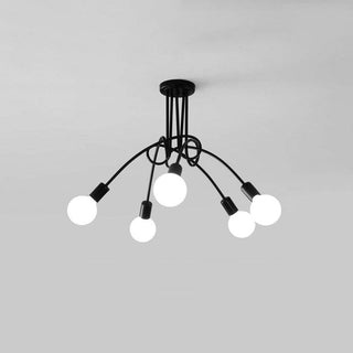 Valentina Lustre Linéaire/Bulle Moderne, Métal, Noir/Blanc/Or, Salon
