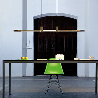 Ray Suspension Linéaire Moderne, Metal/Acrylique, Rouge/Marron, Chambre