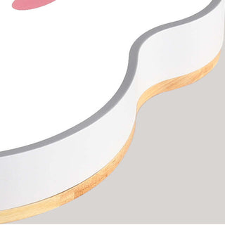 Aria Plafonnier Nuage Moderne, Acrylique/Bois, Blanc/Vert/Rose, Chambre