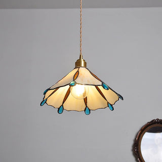 Tiffany Vintage Suspension Métal/Verre Chambre/Salon/Entrée