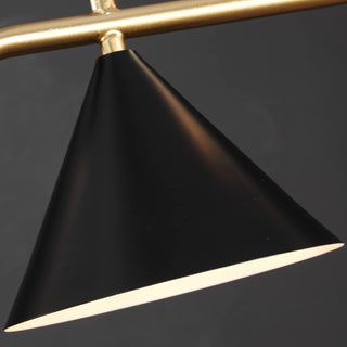 Ray Moderne LED Suspension Noir/Or Verre Salon/Chambre à Coucher
