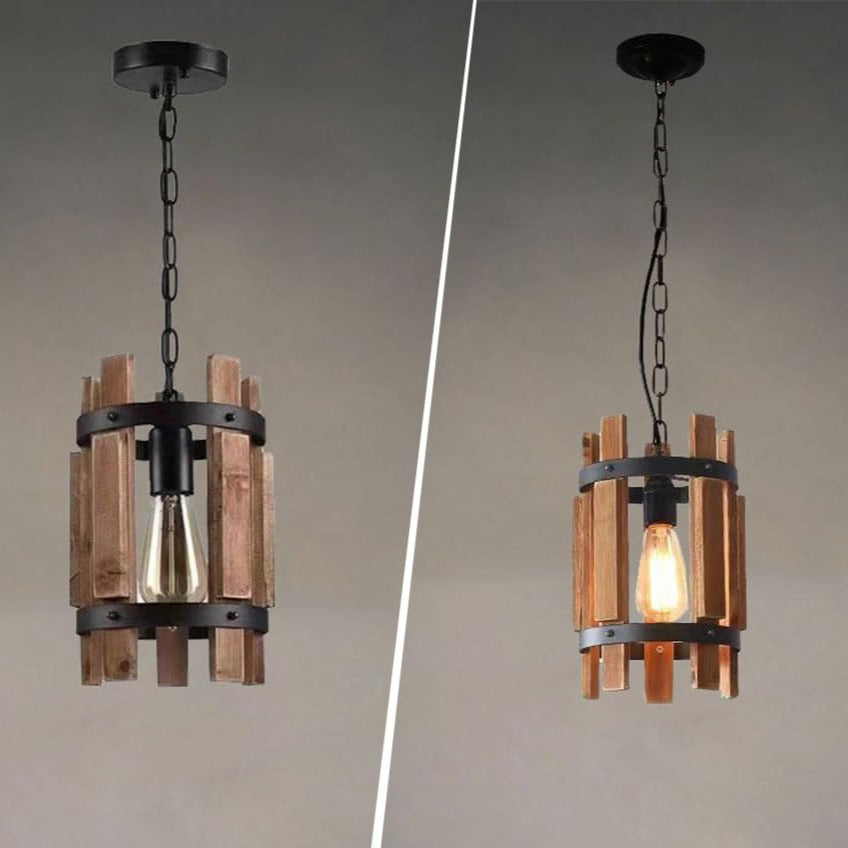 Epoch Rétro LED Suspension Métal/Bois Salon/Chambre À Coucher