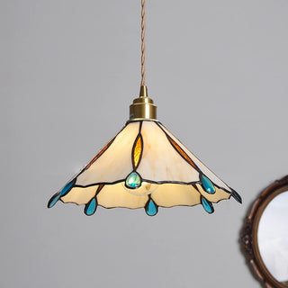 Tiffany Vintage Suspension Métal/Verre Chambre/Salon/Entrée