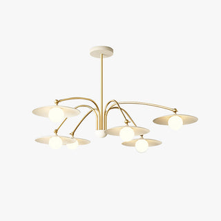 Arisha Suspension Fleur Art Déco,  Métal/Verre, Blanc, Salon