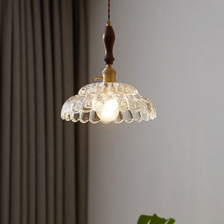 Valentina Moderne LED Suspension Bois Métal/Verre Chambre À Coucher