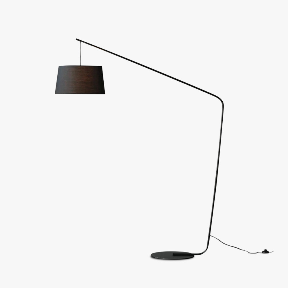 Mira Lampadaire Dôme Moderne, Métal/Tissu, Noir, Salon