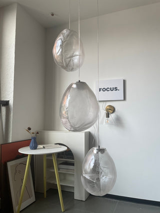 Liquid Glass Stone Pendant Light-Neutral Decor
