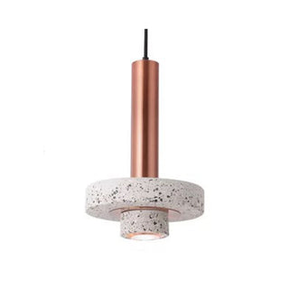 Evoxa Suspension Cylindre Moderne Métal/Pierre Salle à Manger-Luire