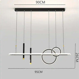 Arisha Suspension Anneau Moderne, Métal, Noir, Salon