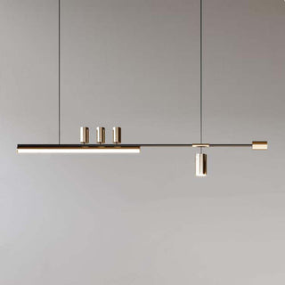 Ray Suspension Linéaire Moderne, Métal, Doré, Salon