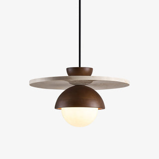 Vera Travertin Verre Pendentif Lumière Design