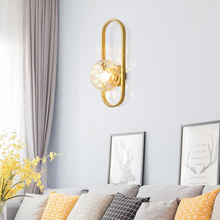 Valentina Applique Murale Globe Led Moderne, Métal, Or/Noir, Chambre