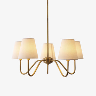 Viraean Lustre Industriel Vintage en Laiton et Tissu