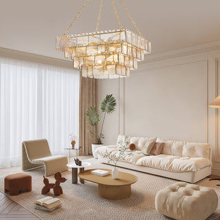 Aurora Lustre en verre luxueux à étages