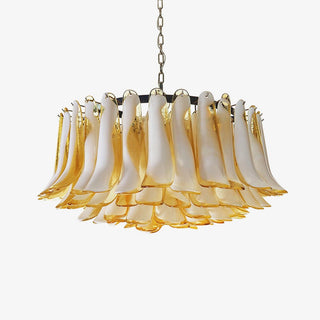 Aurora Lustre Ambre Verre Murano Pétale Élégant