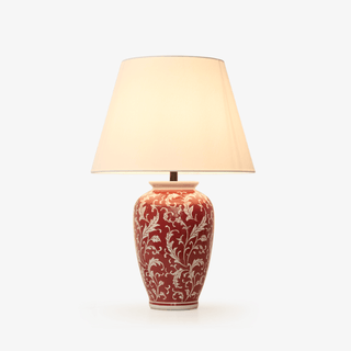 Scarlet Vine Ceramic Table Lamp-Neutral Decor
