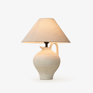 Ceramic Pitcher Shaped Table Lamp-Neutral Decor