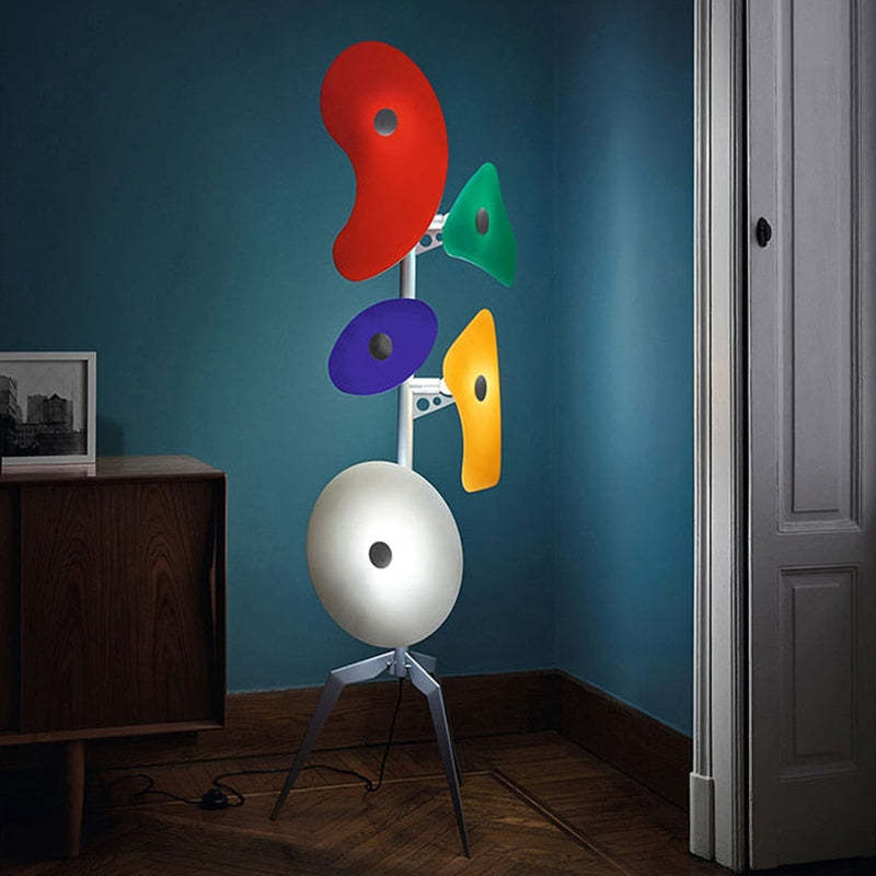 Valentina Lampadaire Design Géométrique Coloré, Métal/Résine, Salon