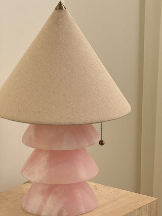 Pyramid Retro Marble Table Lamp-Neutral Decor