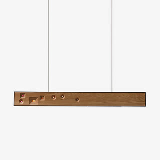 Lustra Suspension Bois Pierre Précieuse Linéaire LED