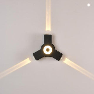 Ray Applique Murale Ronde Moderne, Métal, Noir, Jardin/Couloir
