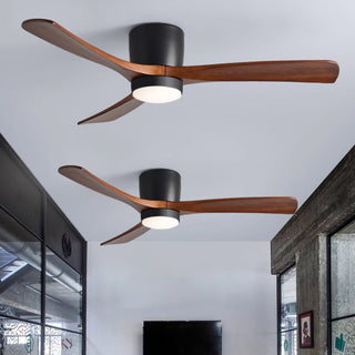 Ventilateur de plafond nordique en bois Ezra avec lumière